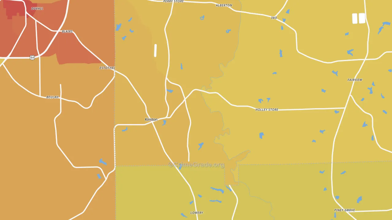 Kinston, AL Map of Drug-Related Crime Rates