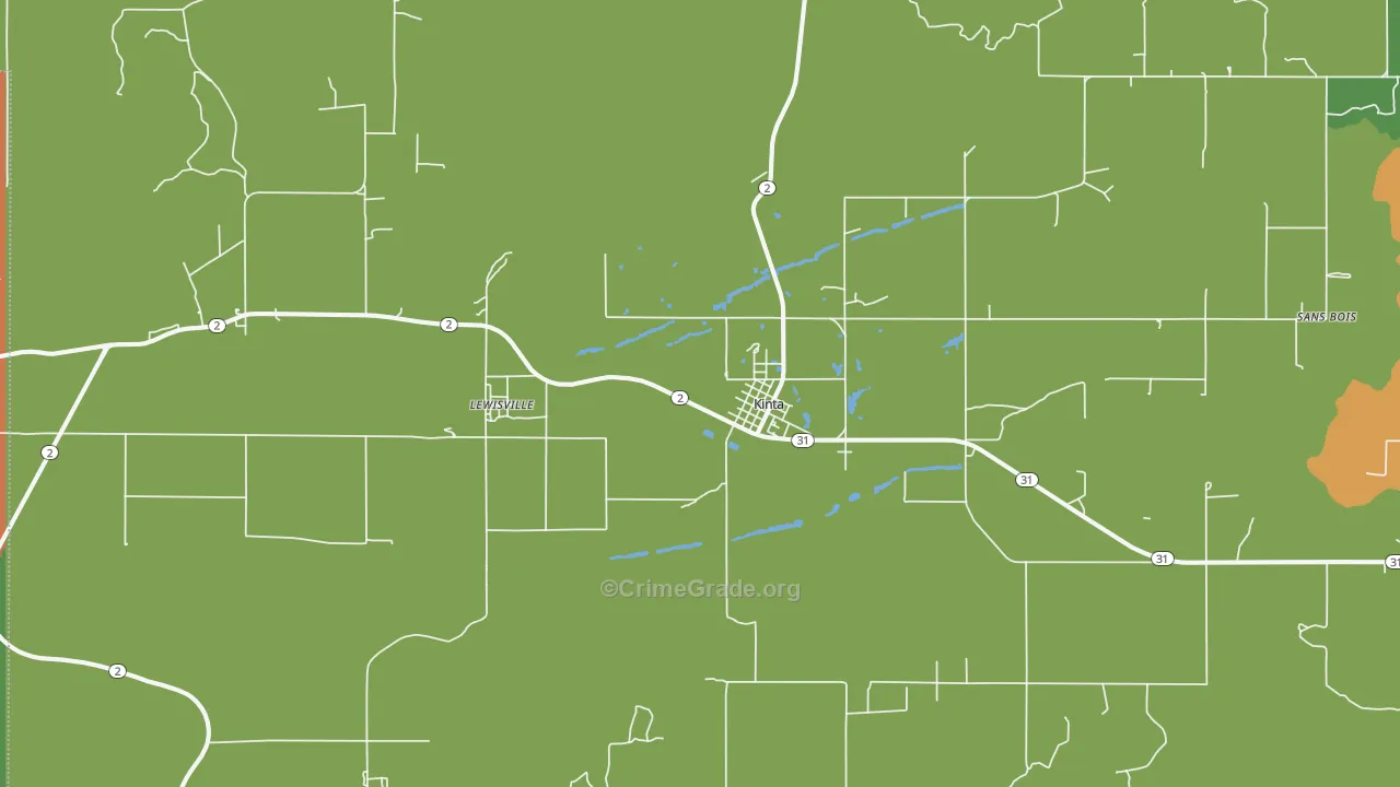 Kinta, OK Map of Drug-Related Crime Rates