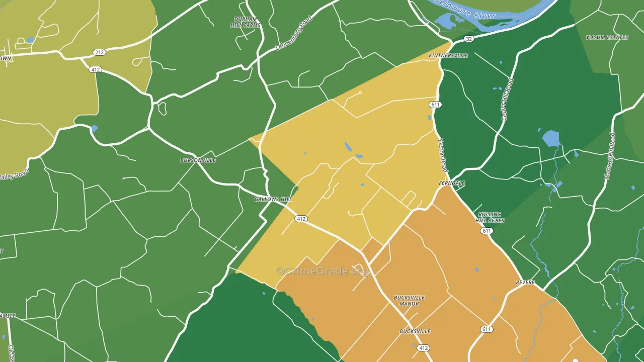 Kintnersville, PA Map of Drug-Related Crime Rates