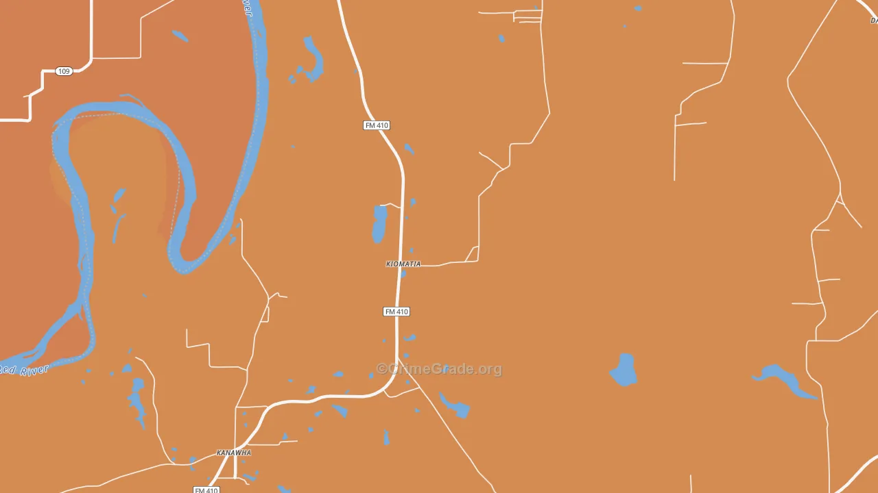 Kiomatia, TX Map of Drug-Related Crime Rates
