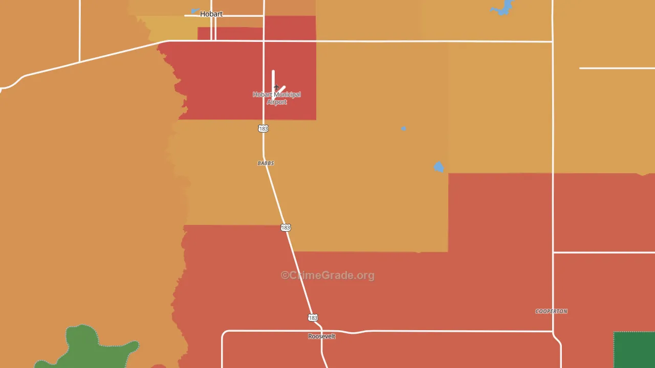 Kiowa County, OK Map of Drug-Related Crime Rates