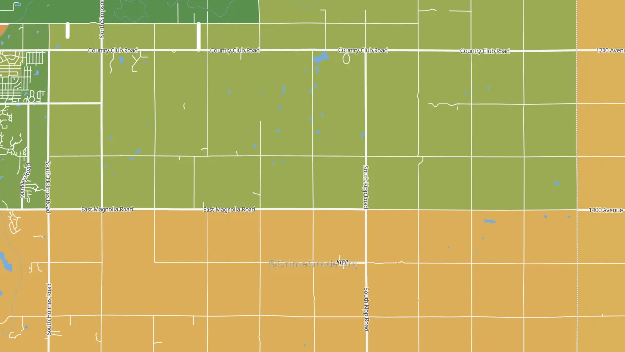 Kipp, KS Map of Drug-Related Crime Rates