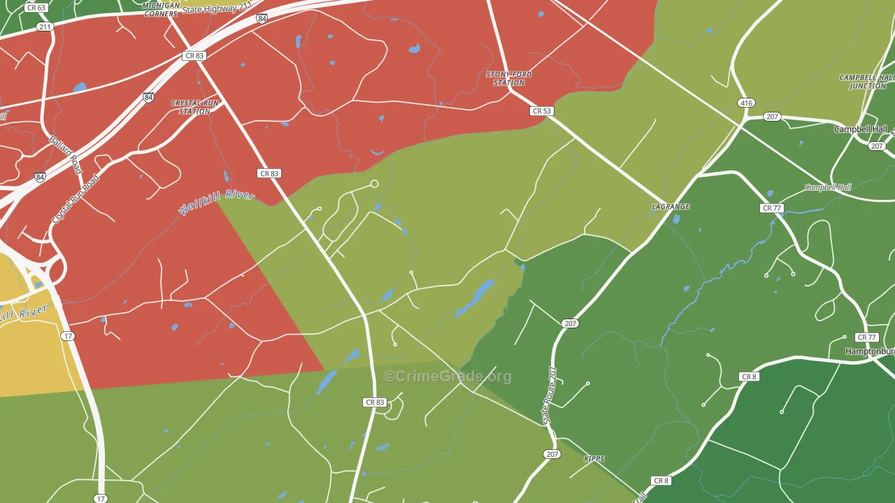 Kipps, NY Map of Drug-Related Crime Rates