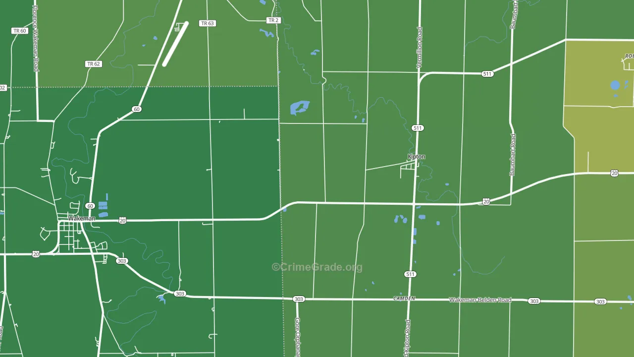 Kipton, OH Map of Drug-Related Crime Rates