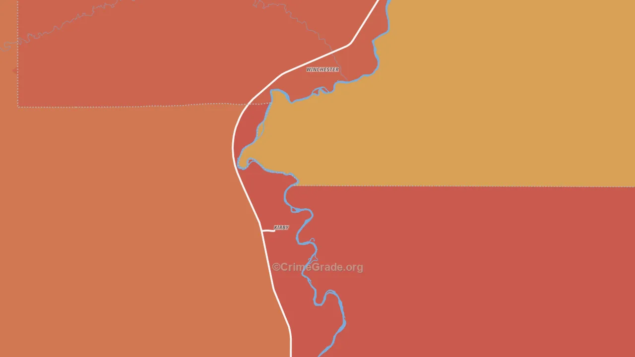 Kirby, WY Map of Drug-Related Crime Rates