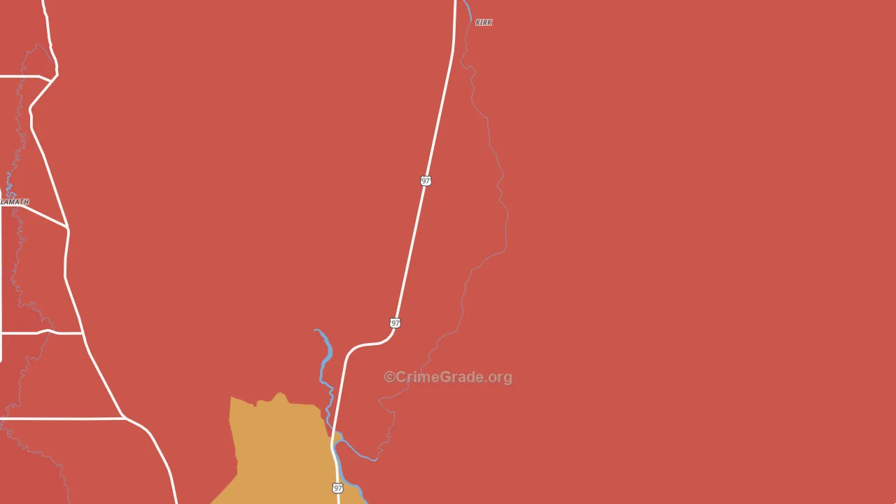 Kirk, OR Map of Drug-Related Crime Rates