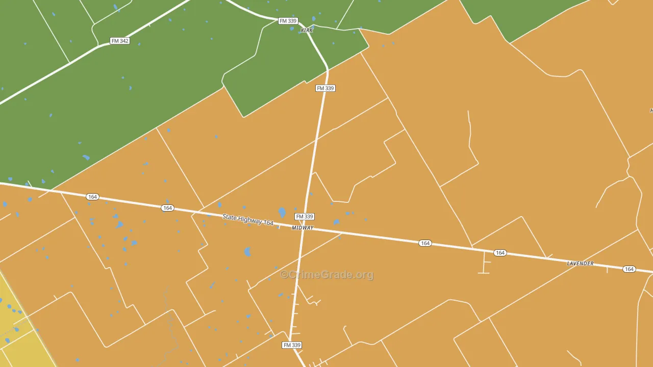 Kirk, TX Map of Drug-Related Crime Rates