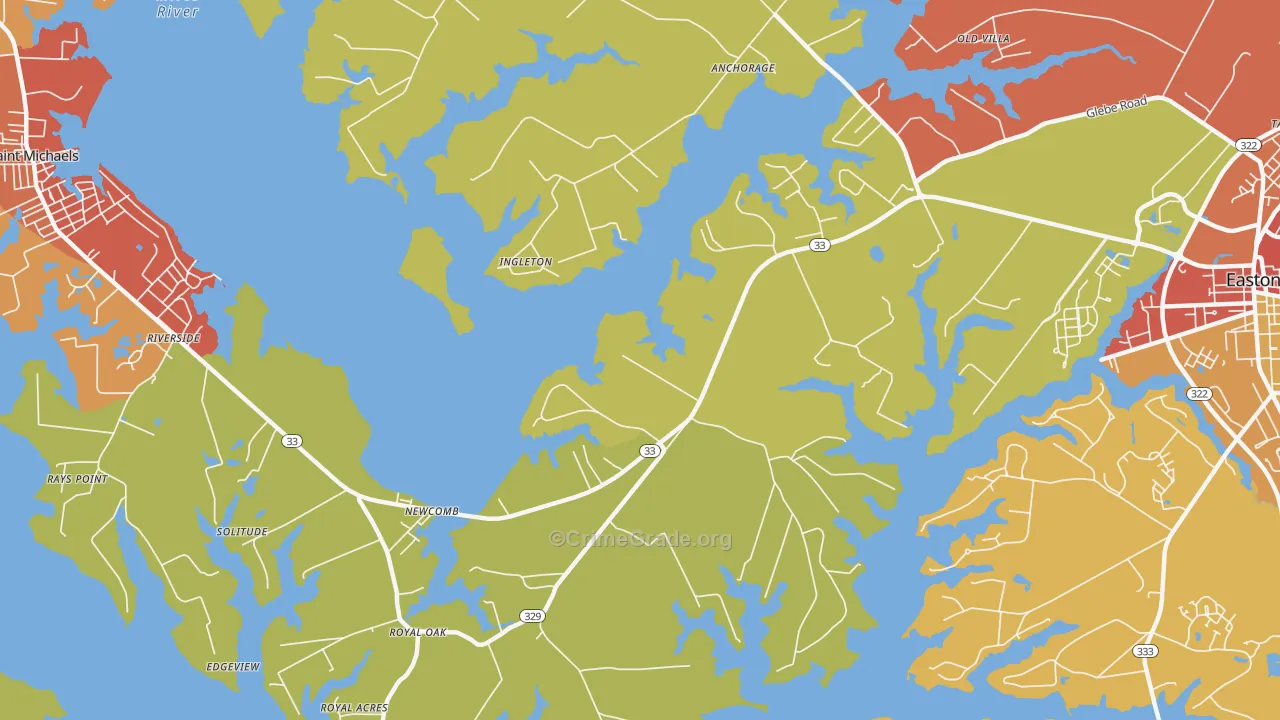 Kirkham, MD Map of Drug-Related Crime Rates