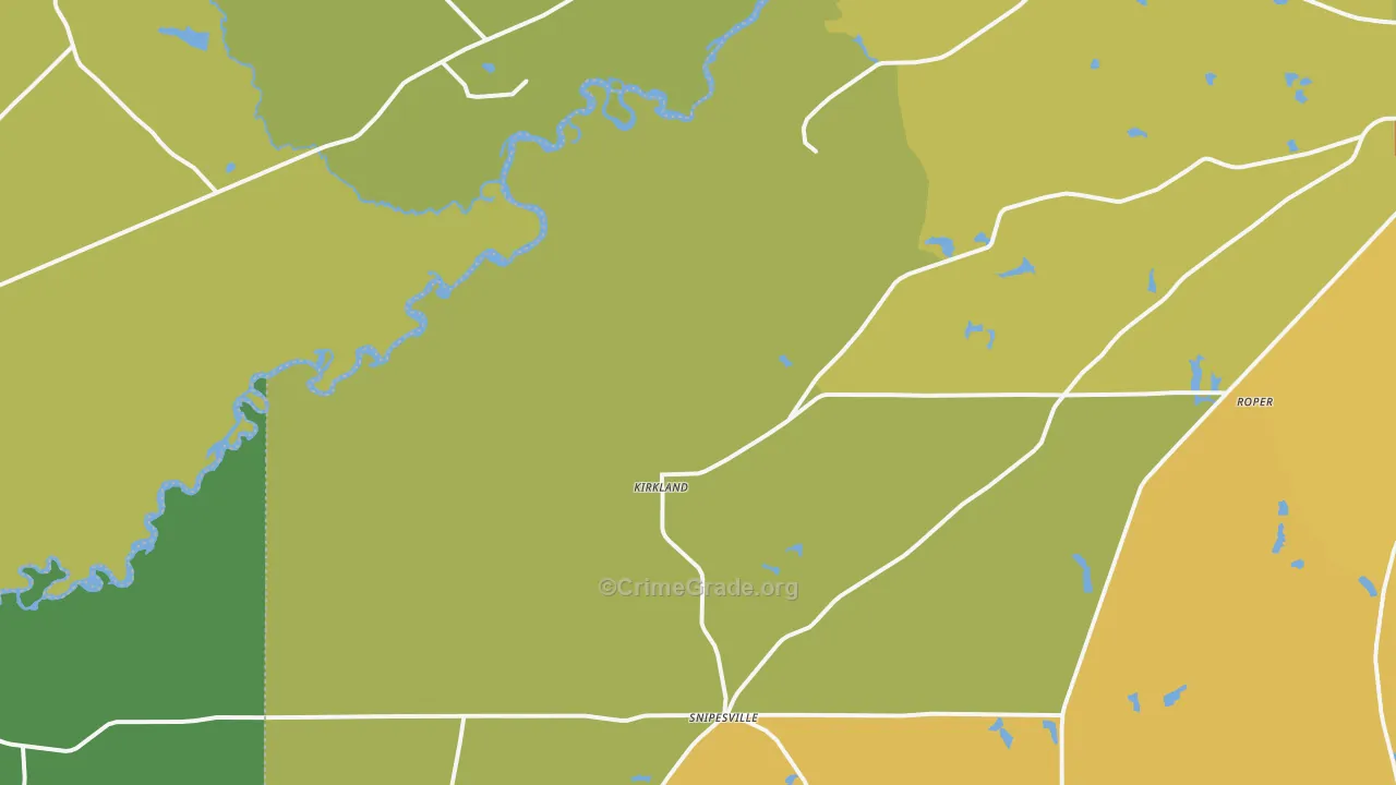 Kirkland, GA Map of Drug-Related Crime Rates