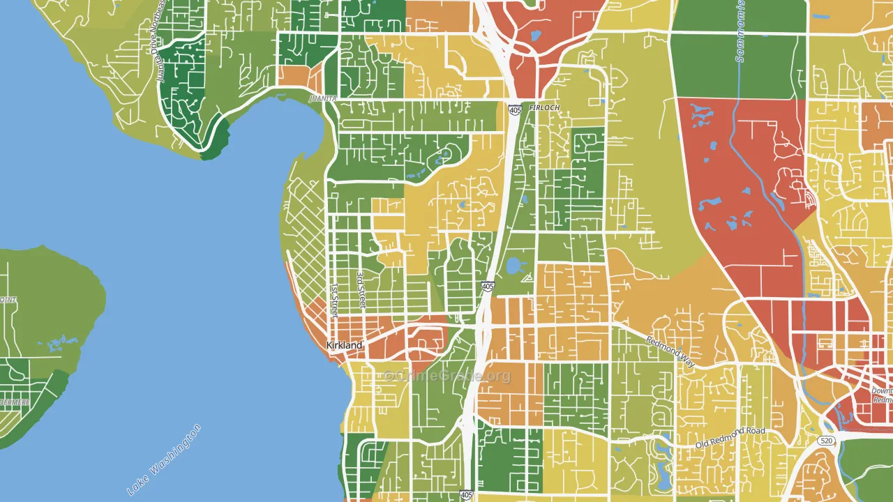 Kirkland, WA Map of Drug-Related Crime Rates