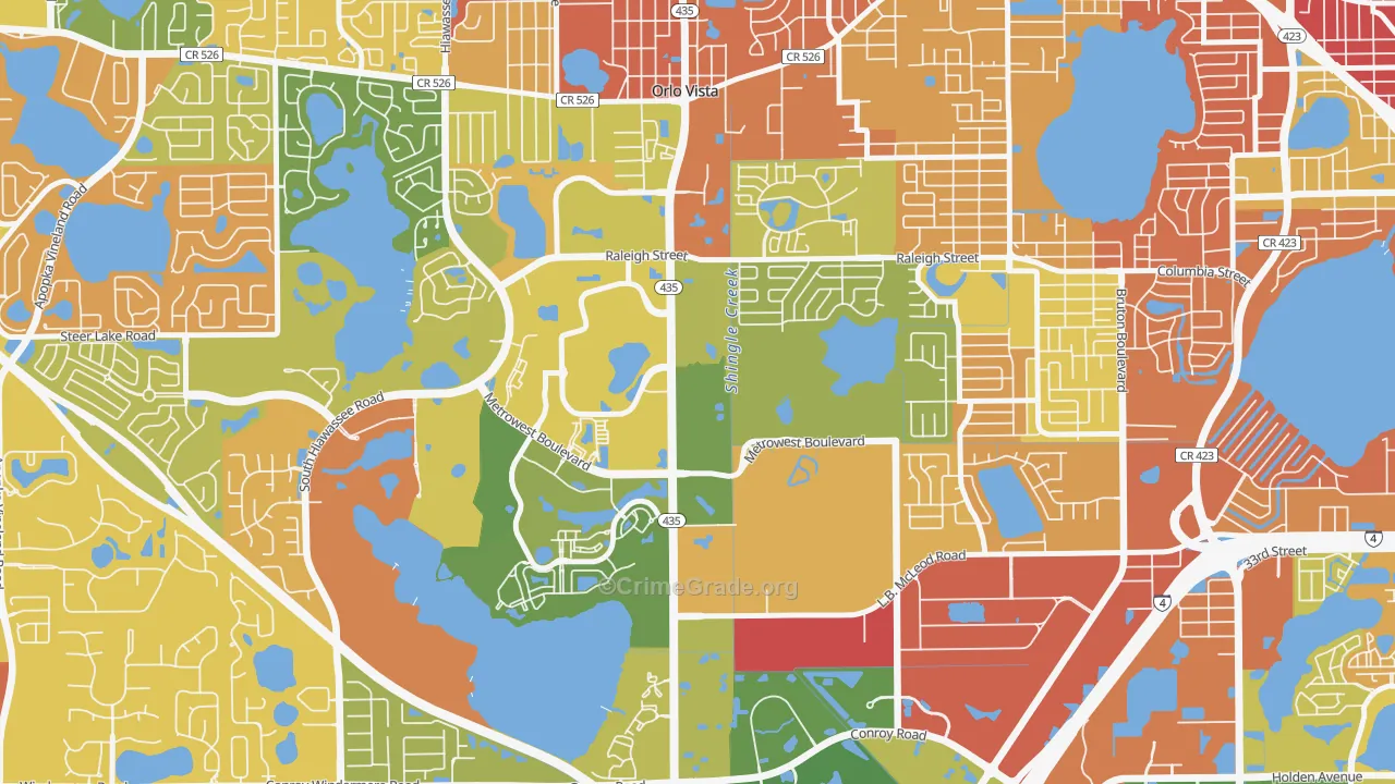 Kirkman North, Orlando, FL Map of Drug-Related Crime Rates