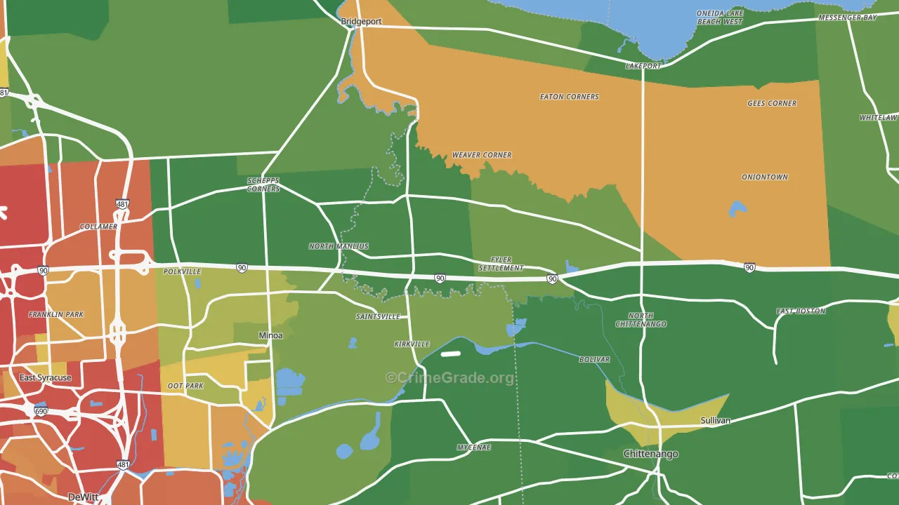Kirkville, NY Map of Drug-Related Crime Rates