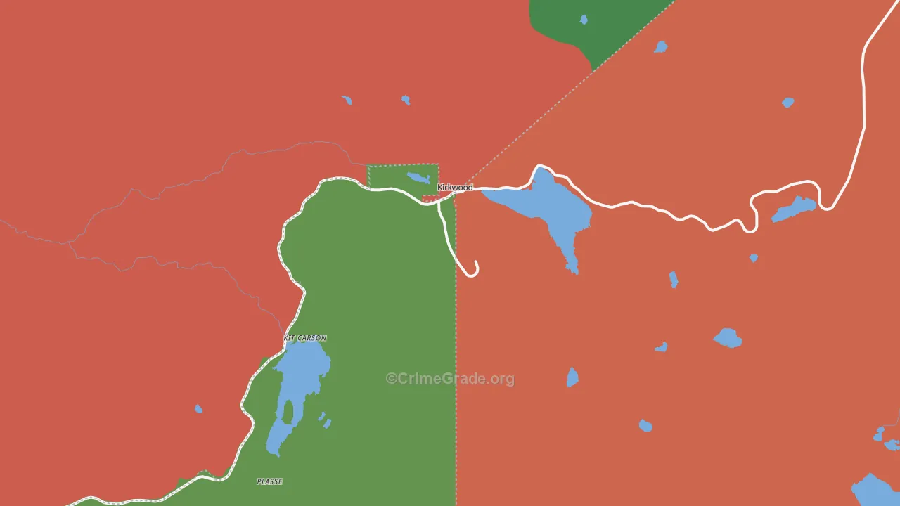 Kirkwood, CA Map of Drug-Related Crime Rates