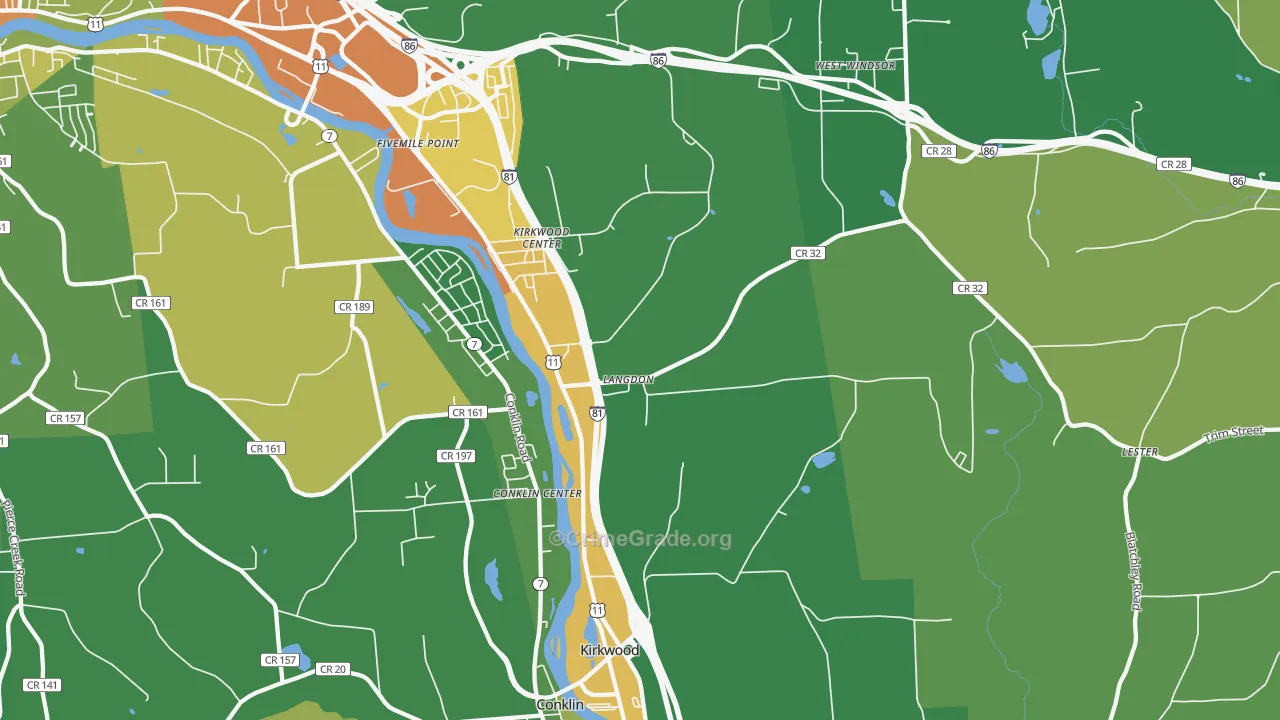 Kirkwood, NY Map of Drug-Related Crime Rates