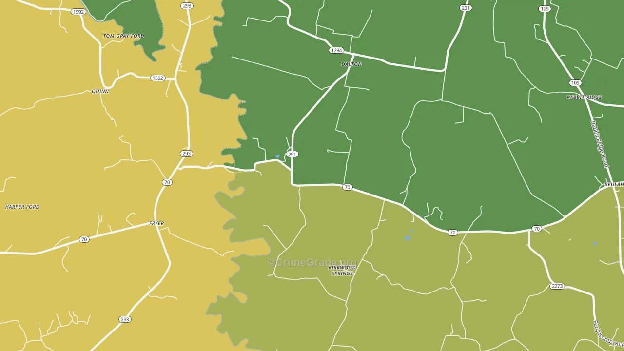 Kirkwood Springs, KY Map of Drug-Related Crime Rates