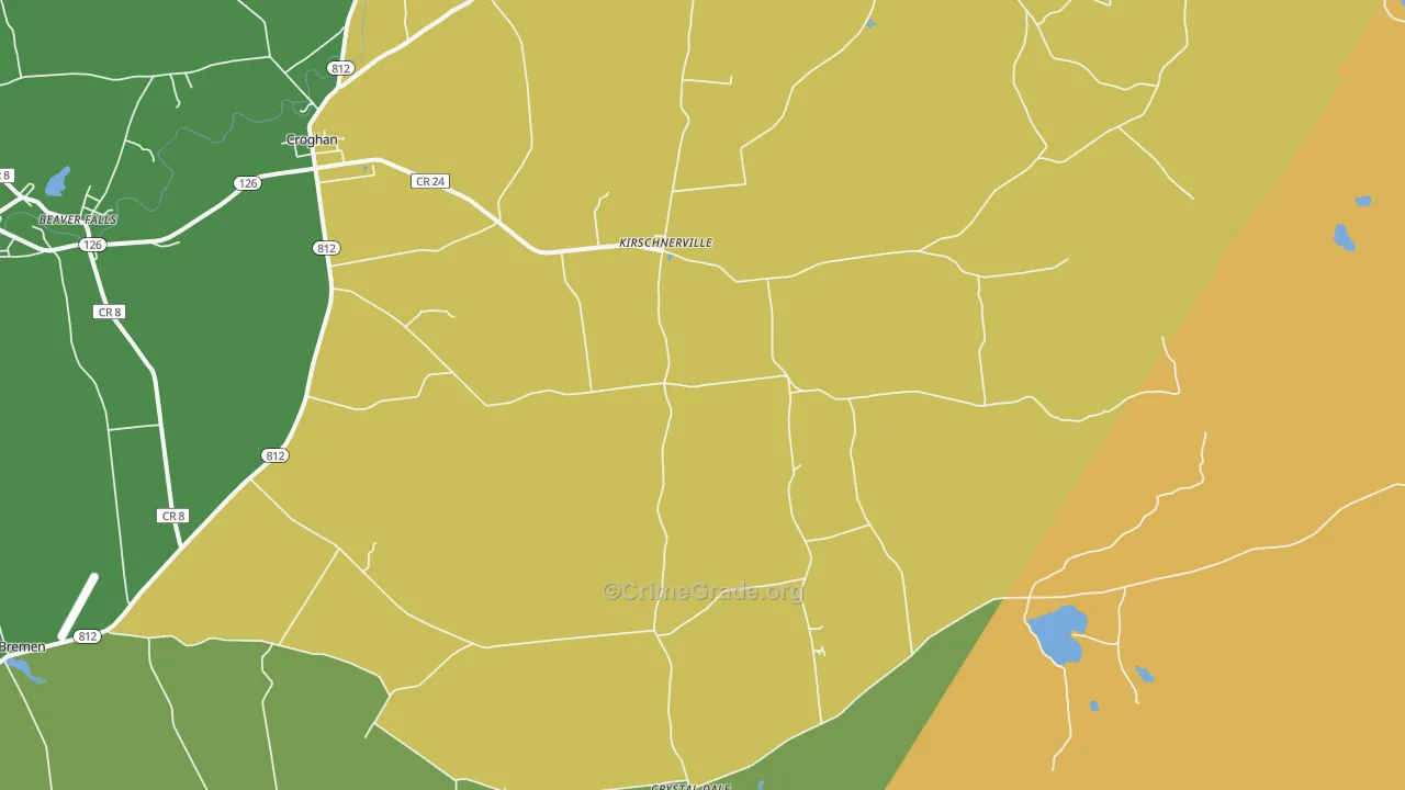Kirschnerville, NY Map of Drug-Related Crime Rates