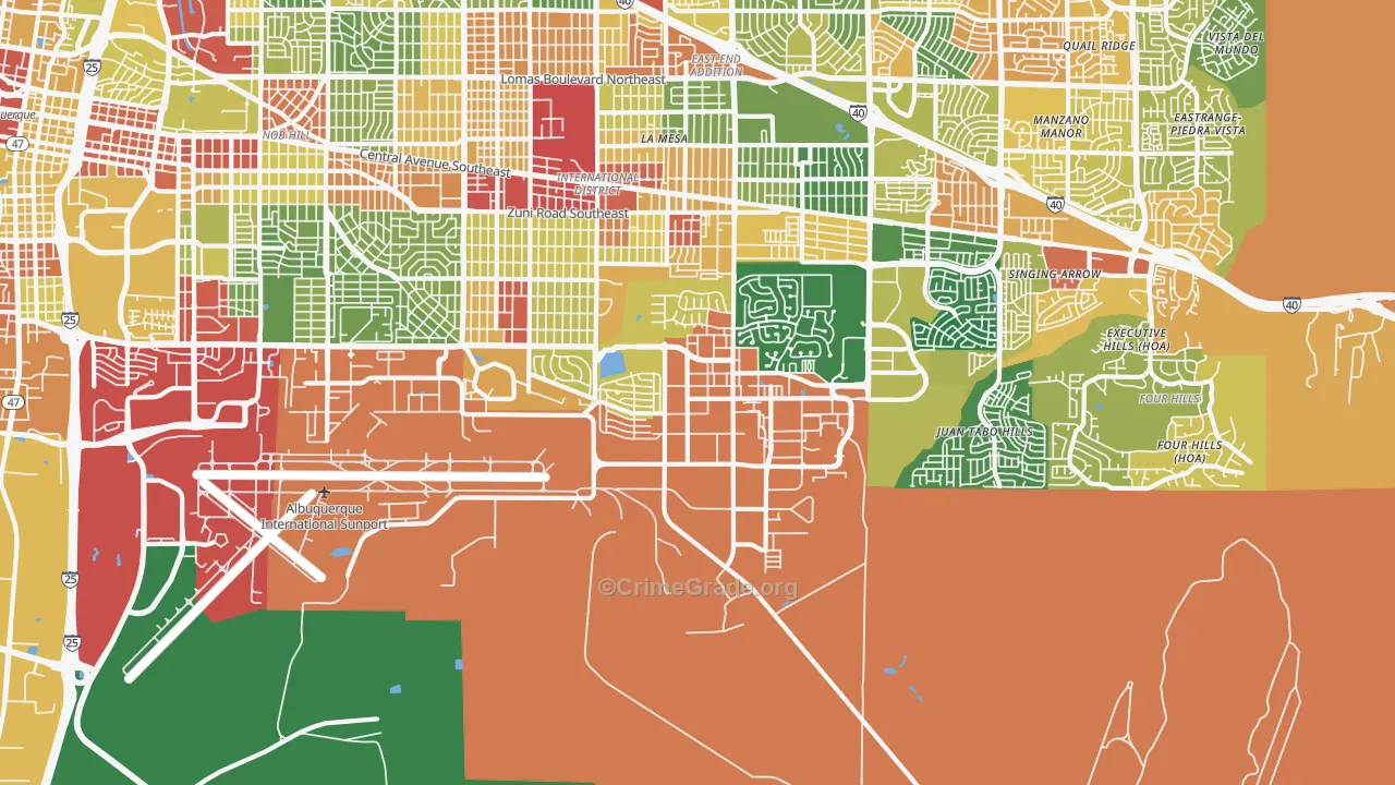 Kirtland Afb, NM Map of Drug-Related Crime Rates
