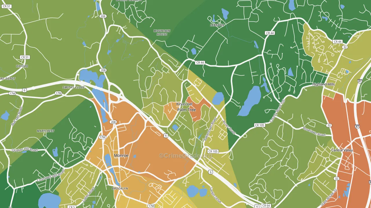 Kiryas Joel, NY Map of Drug-Related Crime Rates