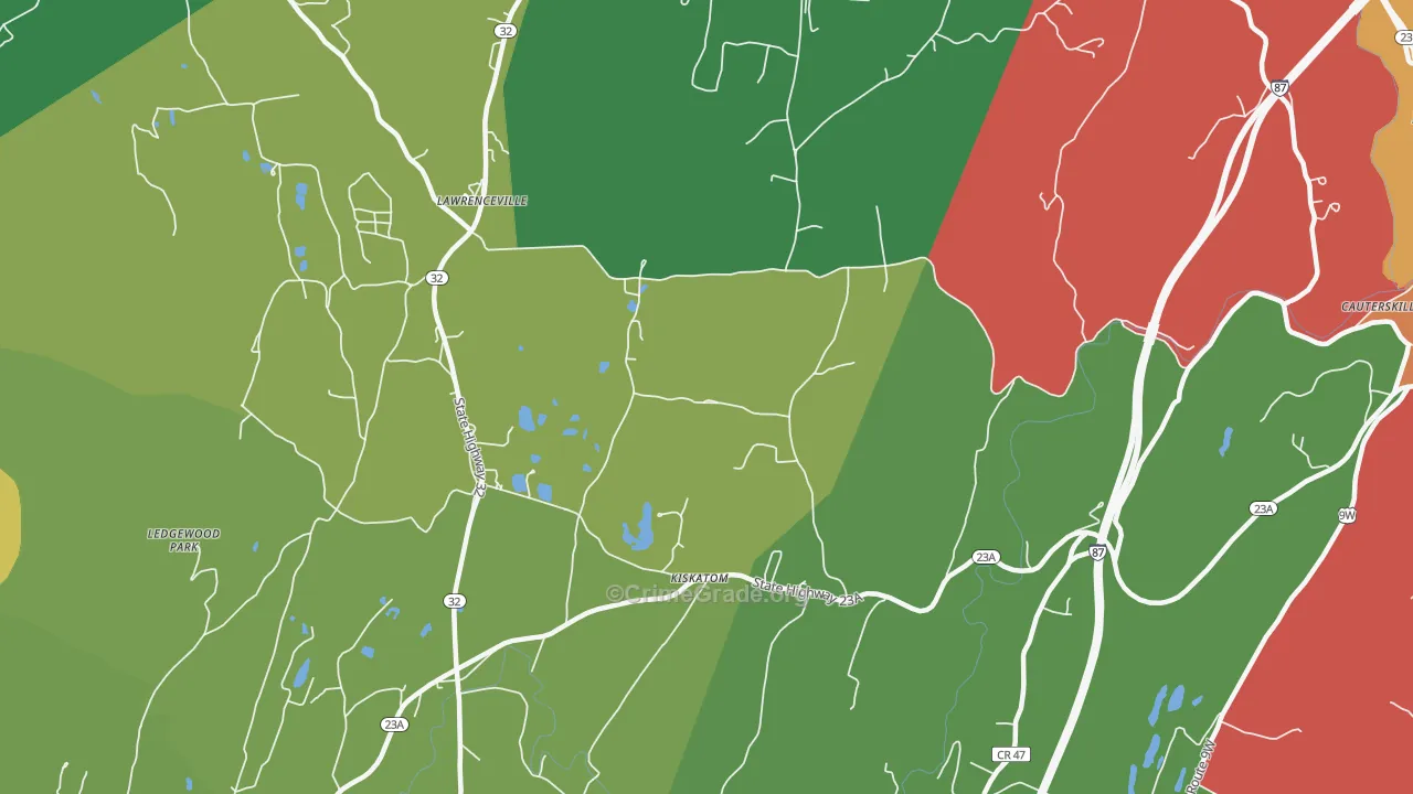 Kiskatom, NY Map of Drug-Related Crime Rates