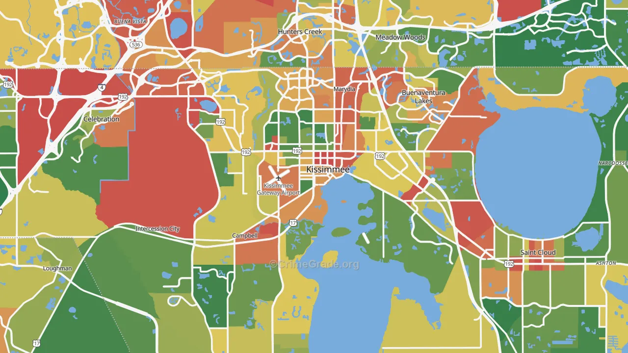Kissimmee, FL Map of Drug-Related Crime Rates