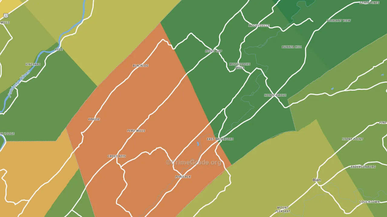 Kistler, PA Map of Drug-Related Crime Rates