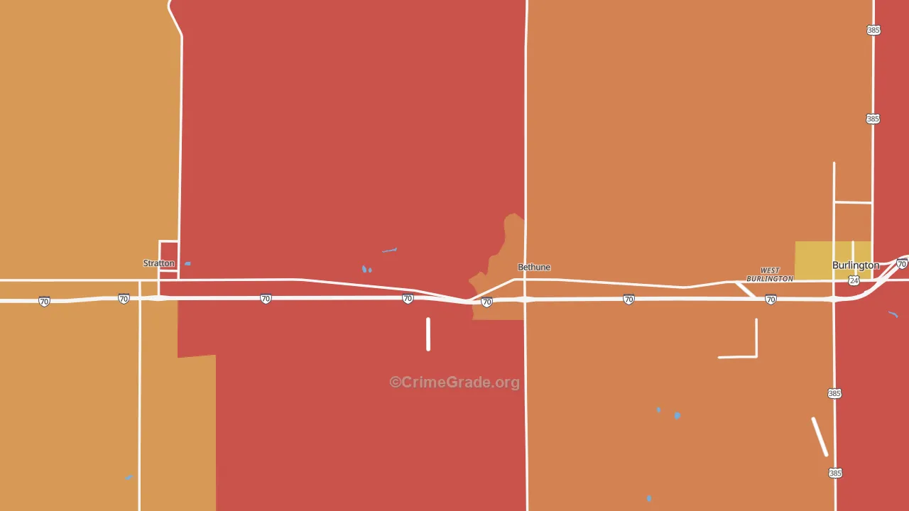 Kit Carson County, CO Map of Drug-Related Crime Rates