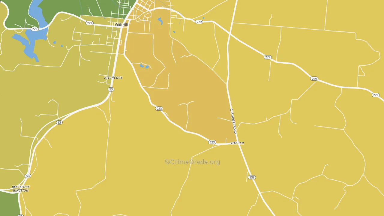 Kitchen, OH Map of Drug-Related Crime Rates