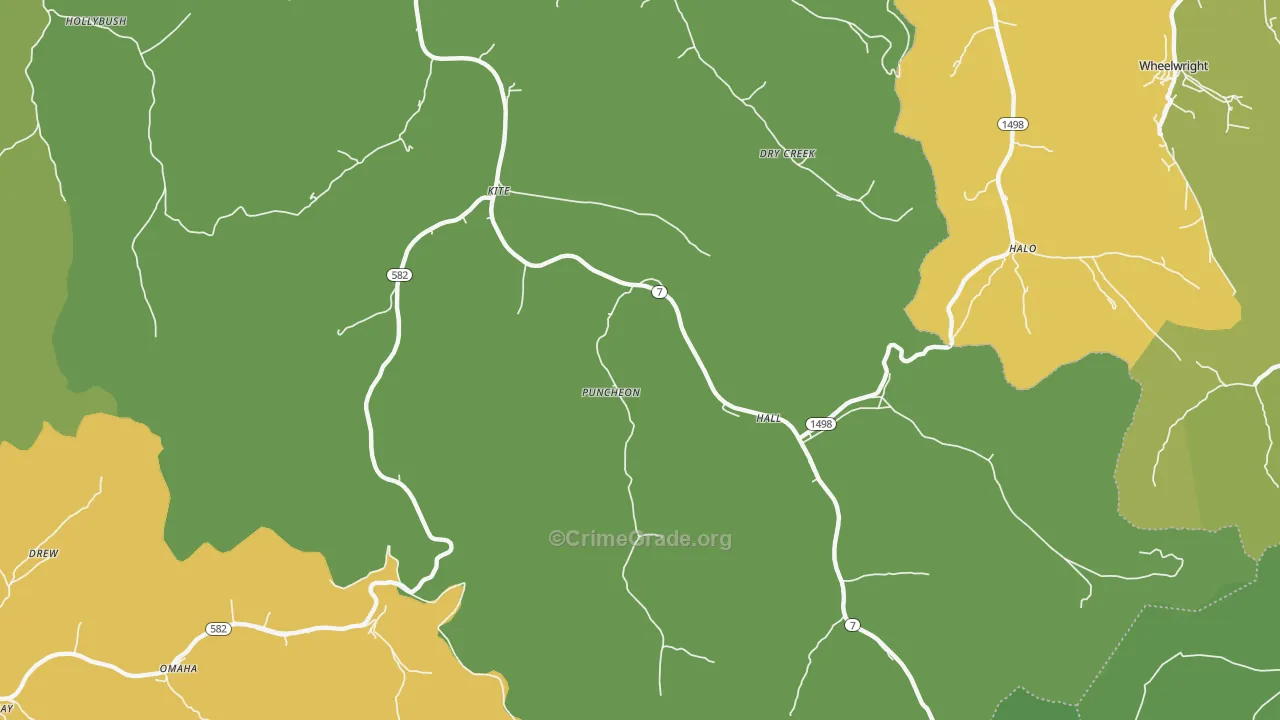 Kite, KY Map of Drug-Related Crime Rates