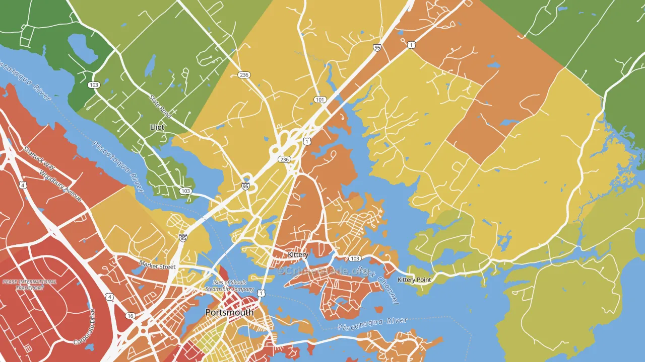 Kittery, ME Map of Drug-Related Crime Rates