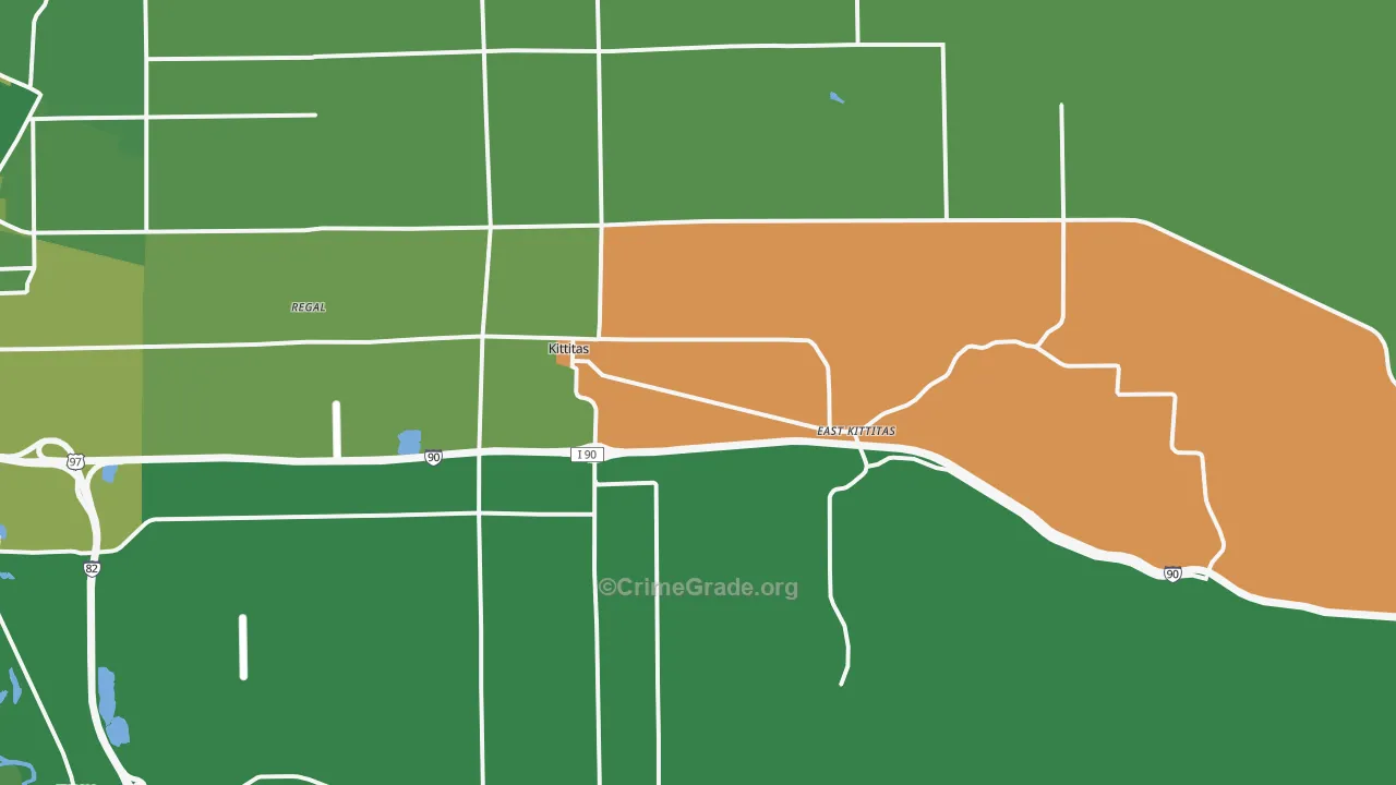 Kittitas, WA Map of Drug-Related Crime Rates