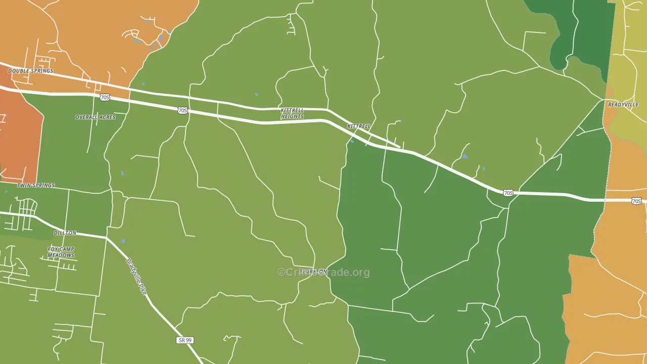 Kittrell, TN Map of Drug-Related Crime Rates