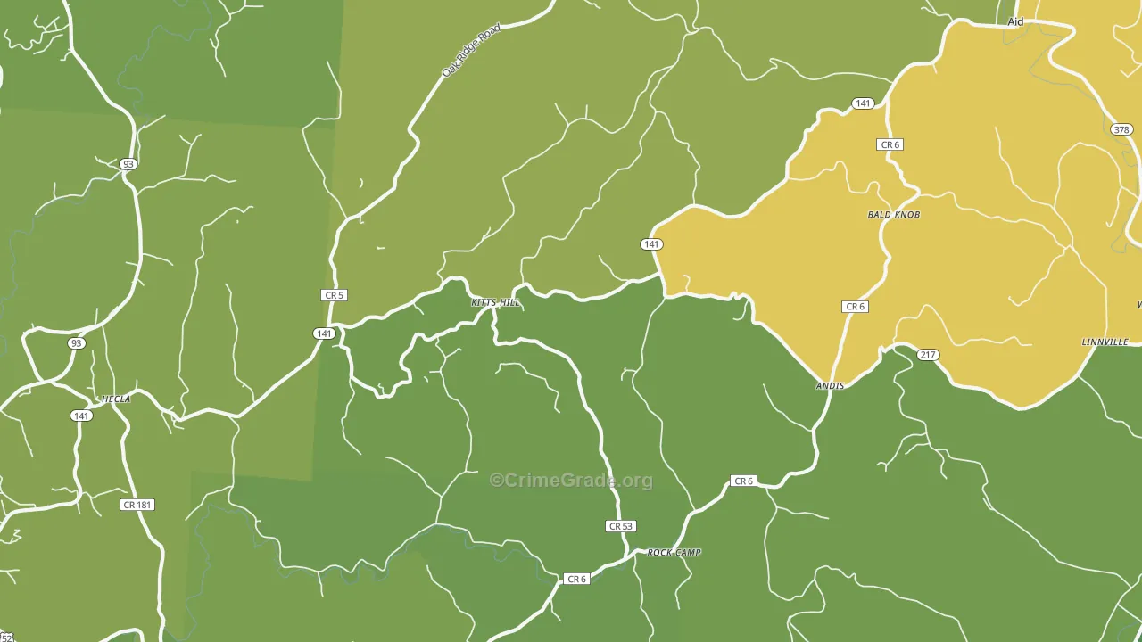 Kitts Hill, OH Map of Drug-Related Crime Rates