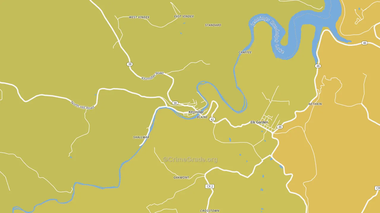 Kitzmiller, MD Map of Drug-Related Crime Rates