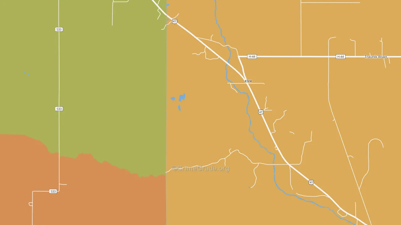 Kiva, MI Map of Drug-Related Crime Rates