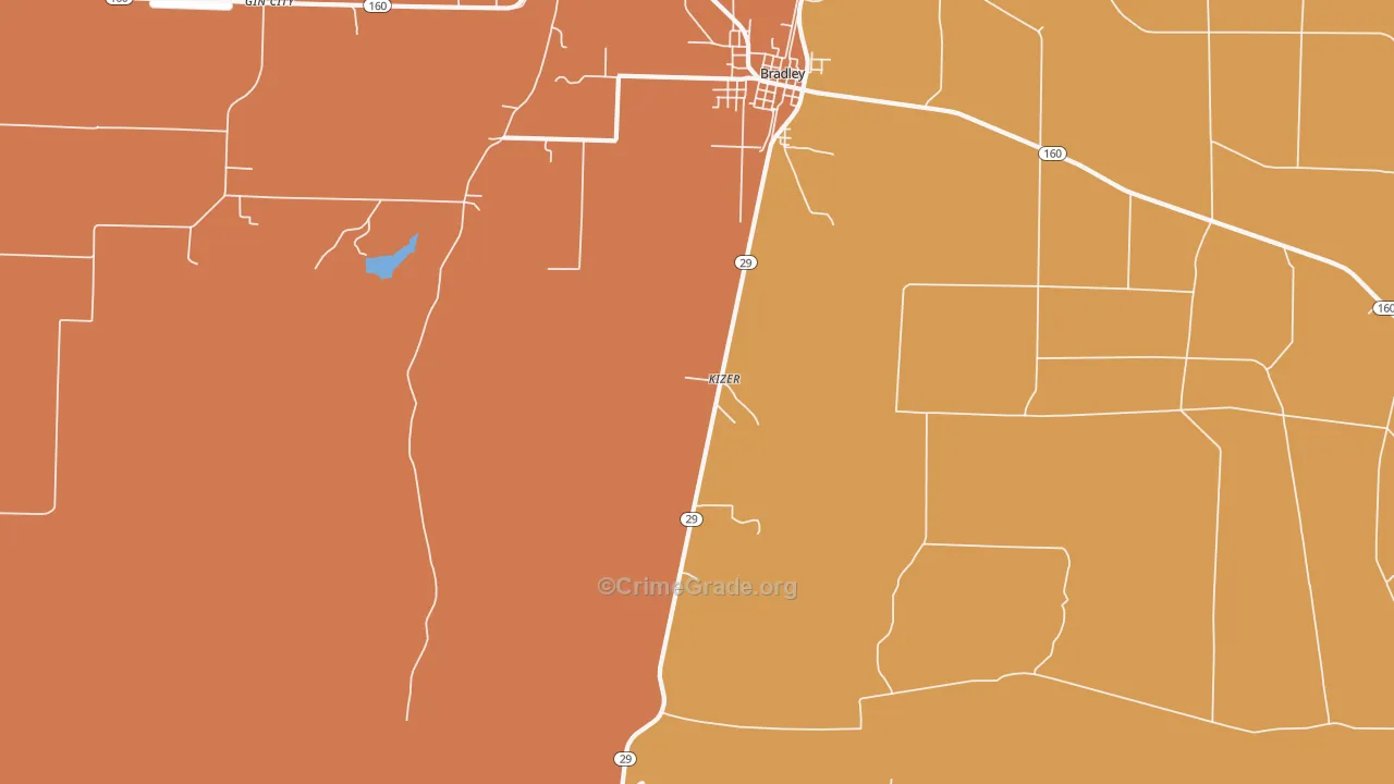 Kizer, AR Map of Drug-Related Crime Rates