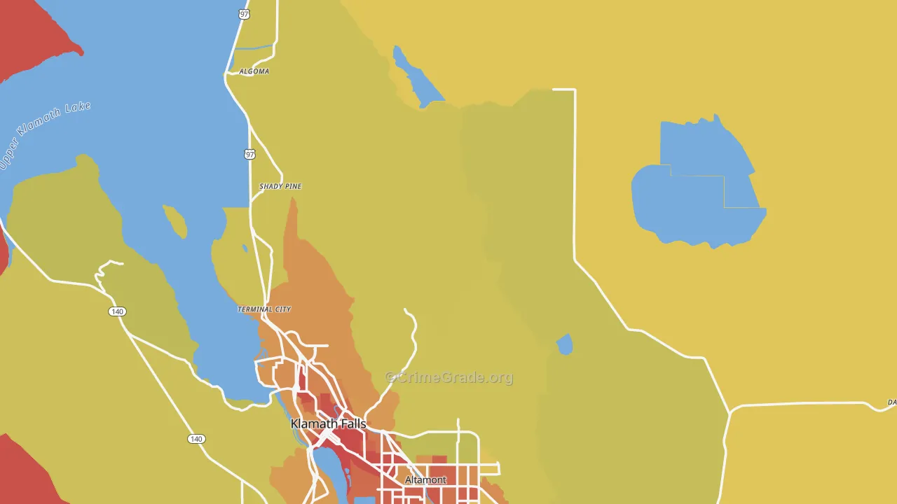 Klamath County, OR Map of Drug-Related Crime Rates