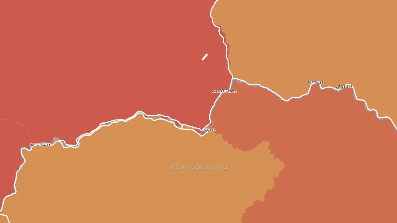 Klamath River, CA Map of Drug-Related Crime Rates
