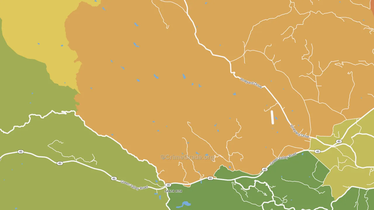 Klau, CA Map of Drug-Related Crime Rates