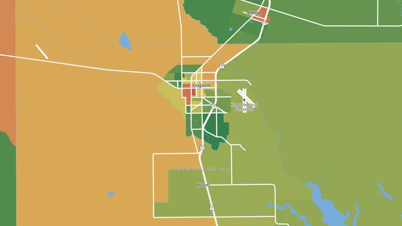 Kleberg County, TX Map of Drug-Related Crime Rates