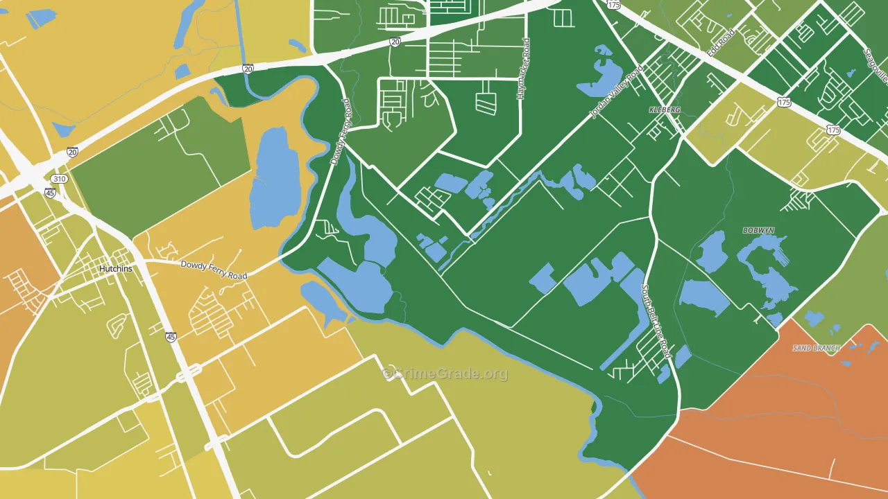 Kleberg, TX Map of Drug-Related Crime Rates