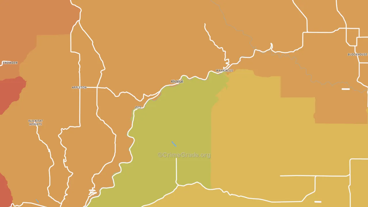 Klickitat County, WA Map of Drug-Related Crime Rates