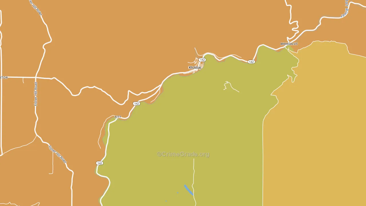 Klickitat, WA Map of Drug-Related Crime Rates