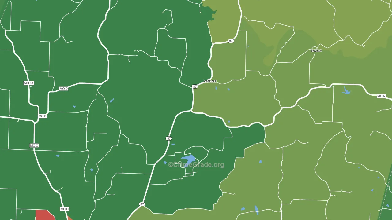 Kliever, MO Map of Drug-Related Crime Rates