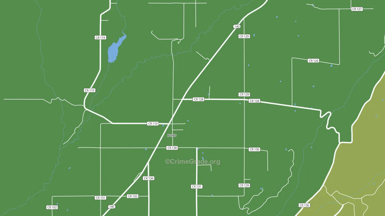 Kline, CO Map of Drug-Related Crime Rates