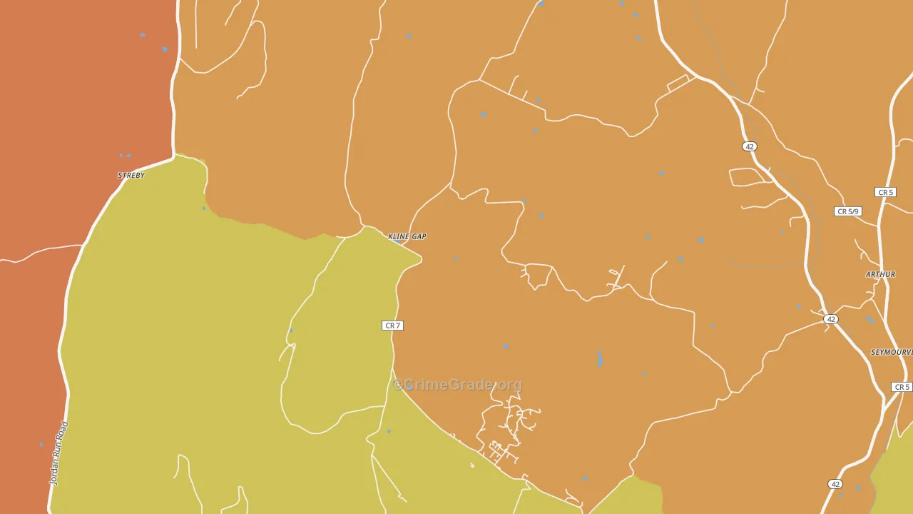 Kline Gap, WV Map of Drug-Related Crime Rates