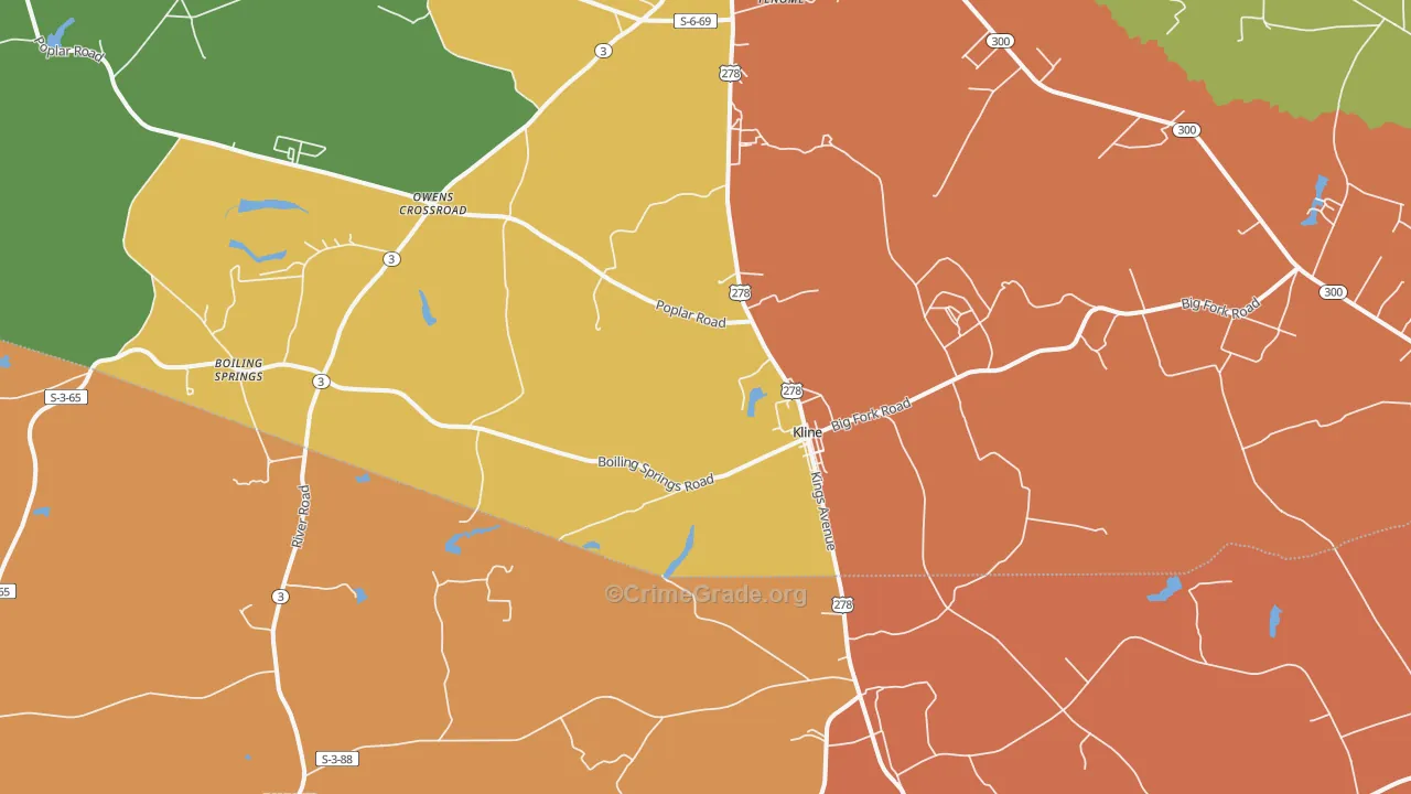 Kline, SC Map of Drug-Related Crime Rates