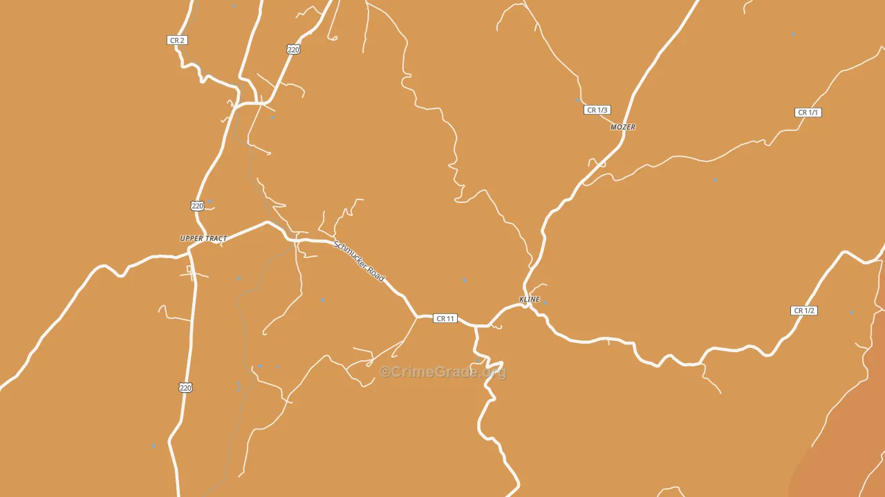 Kline, WV Map of Drug-Related Crime Rates