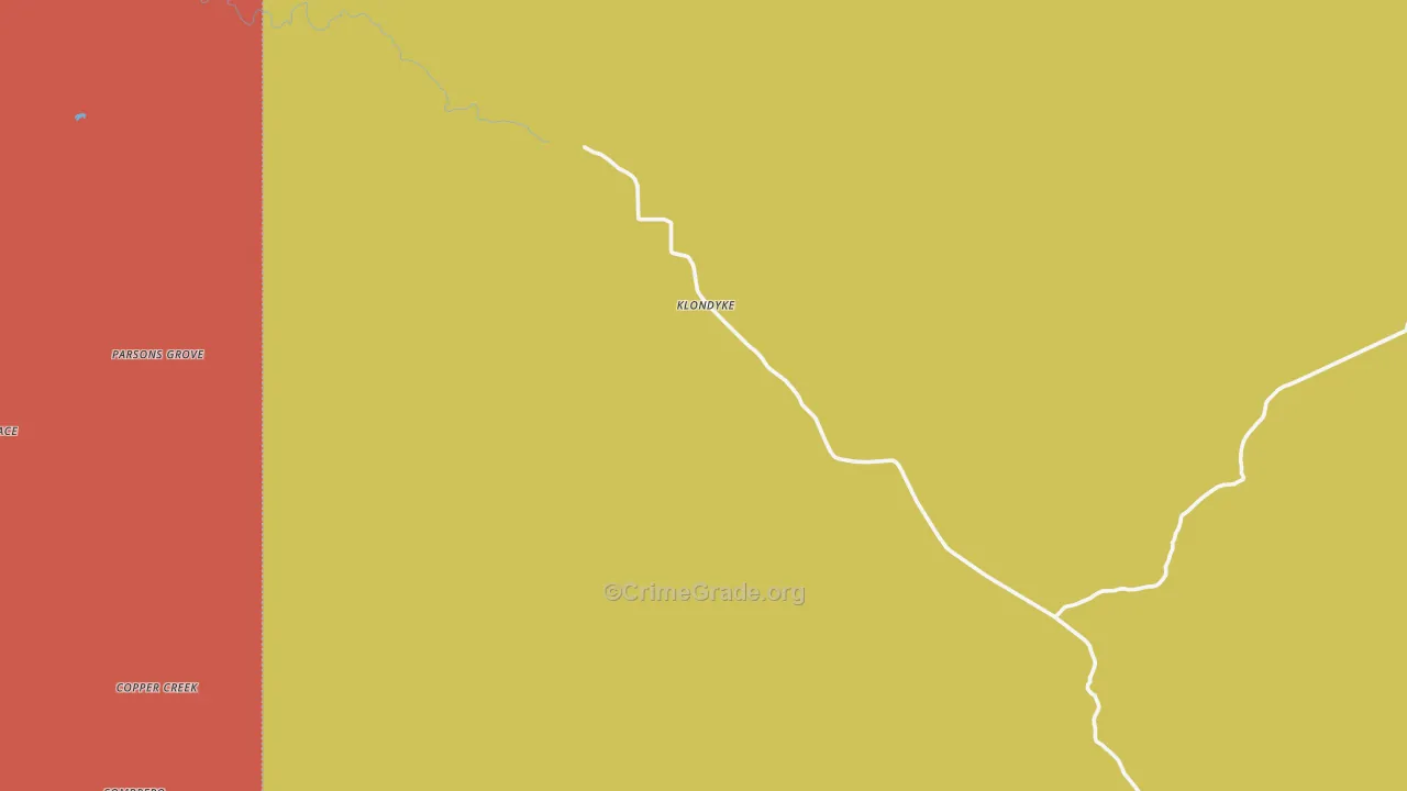 Klondyke, AZ Map of Drug-Related Crime Rates