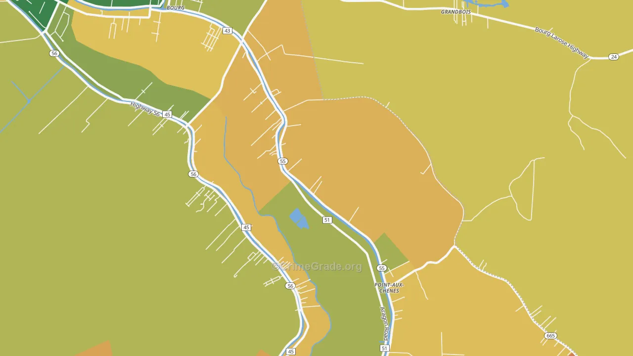 Klondyke, LA Map of Drug-Related Crime Rates