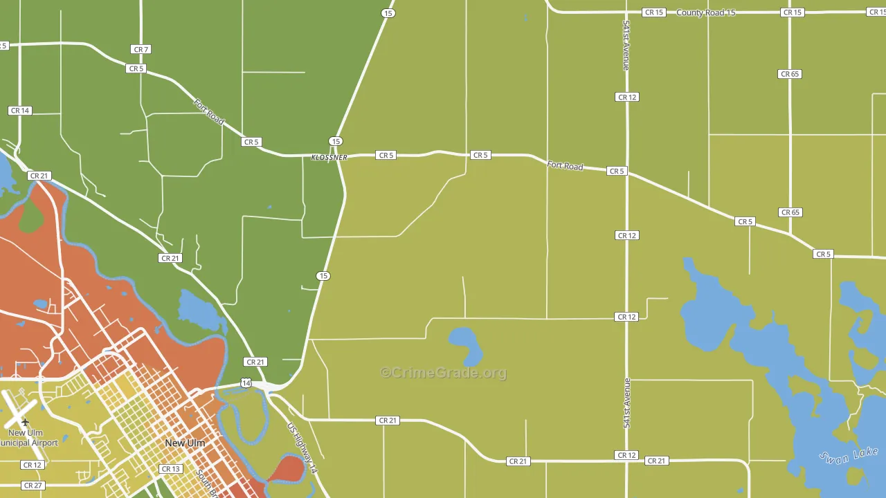 Klossner, MN Map of Drug-Related Crime Rates